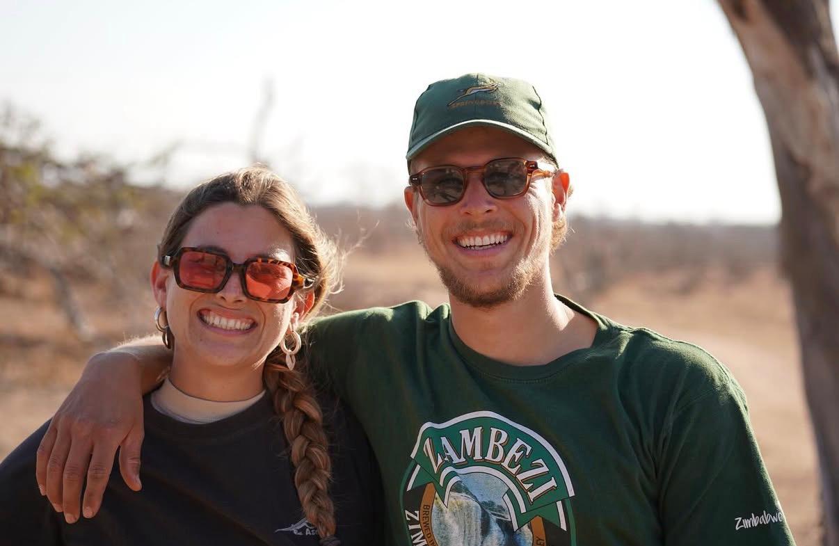 Moritz and Lisa guiding guests on safari